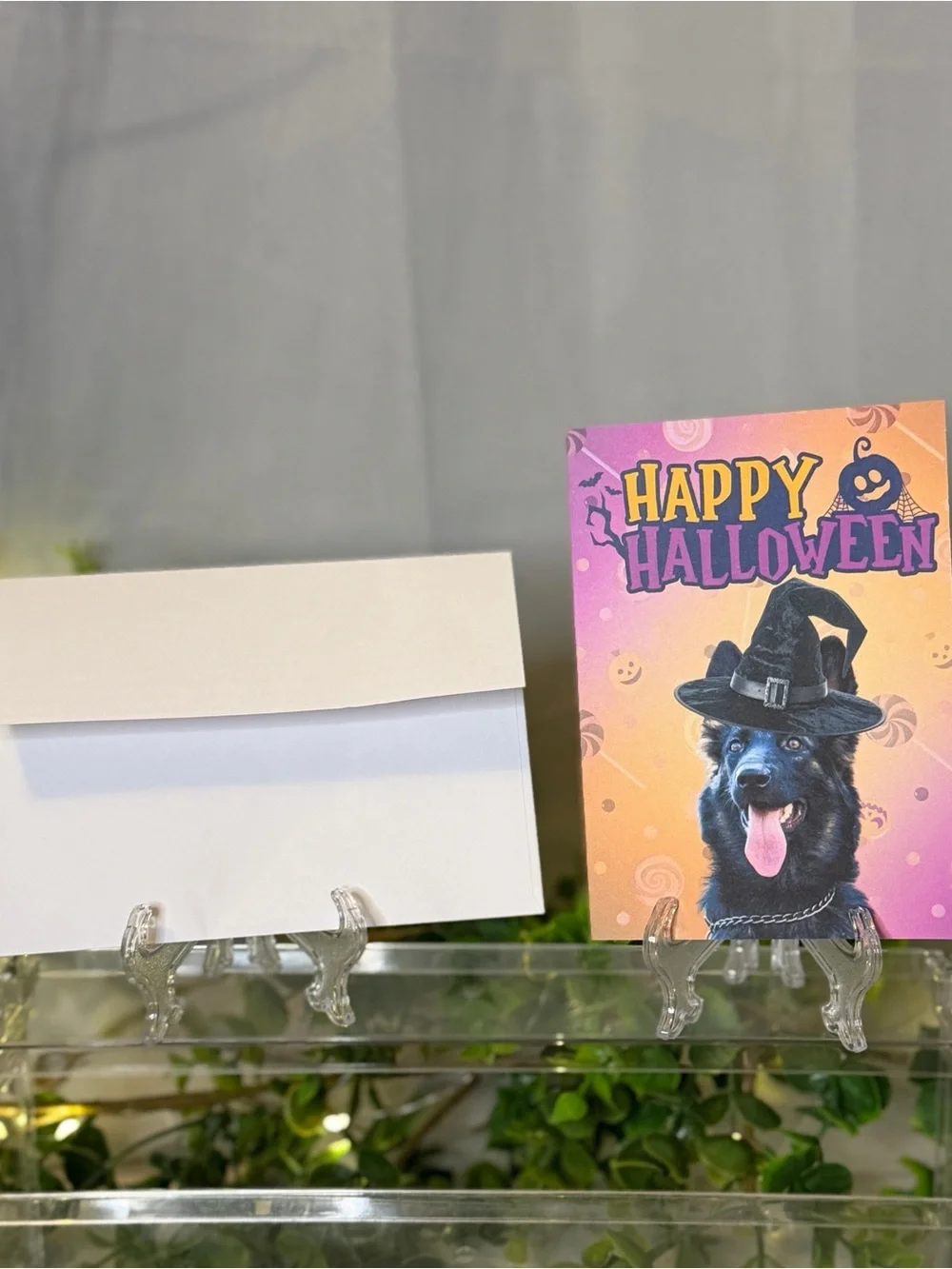 Happy Halloween German Shepherd Greeting Card Set of 15 Blank Inside 4x6